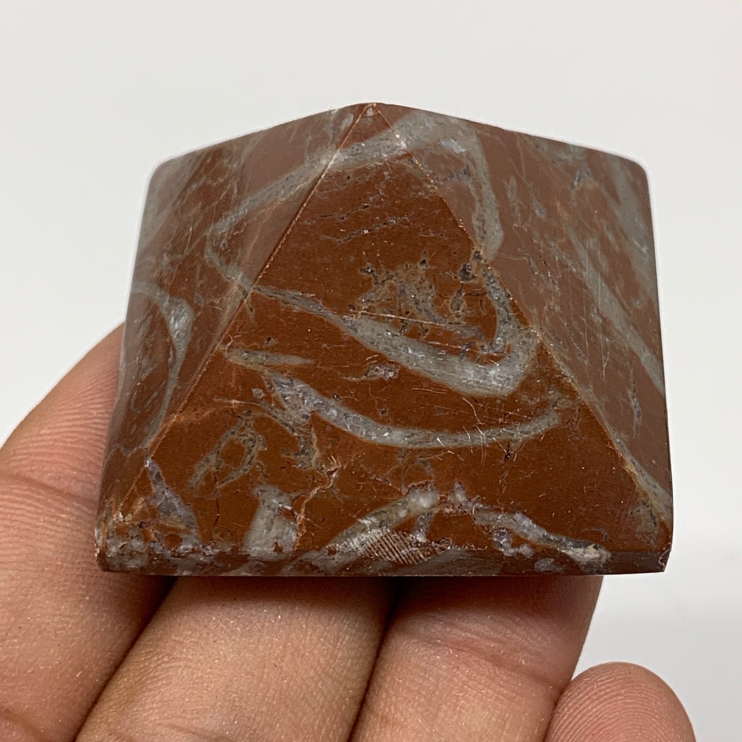 59.1g,1.2"x1.6" Natural Untreated Red Shell Fossils Pyramid Reiki Energy, F1204