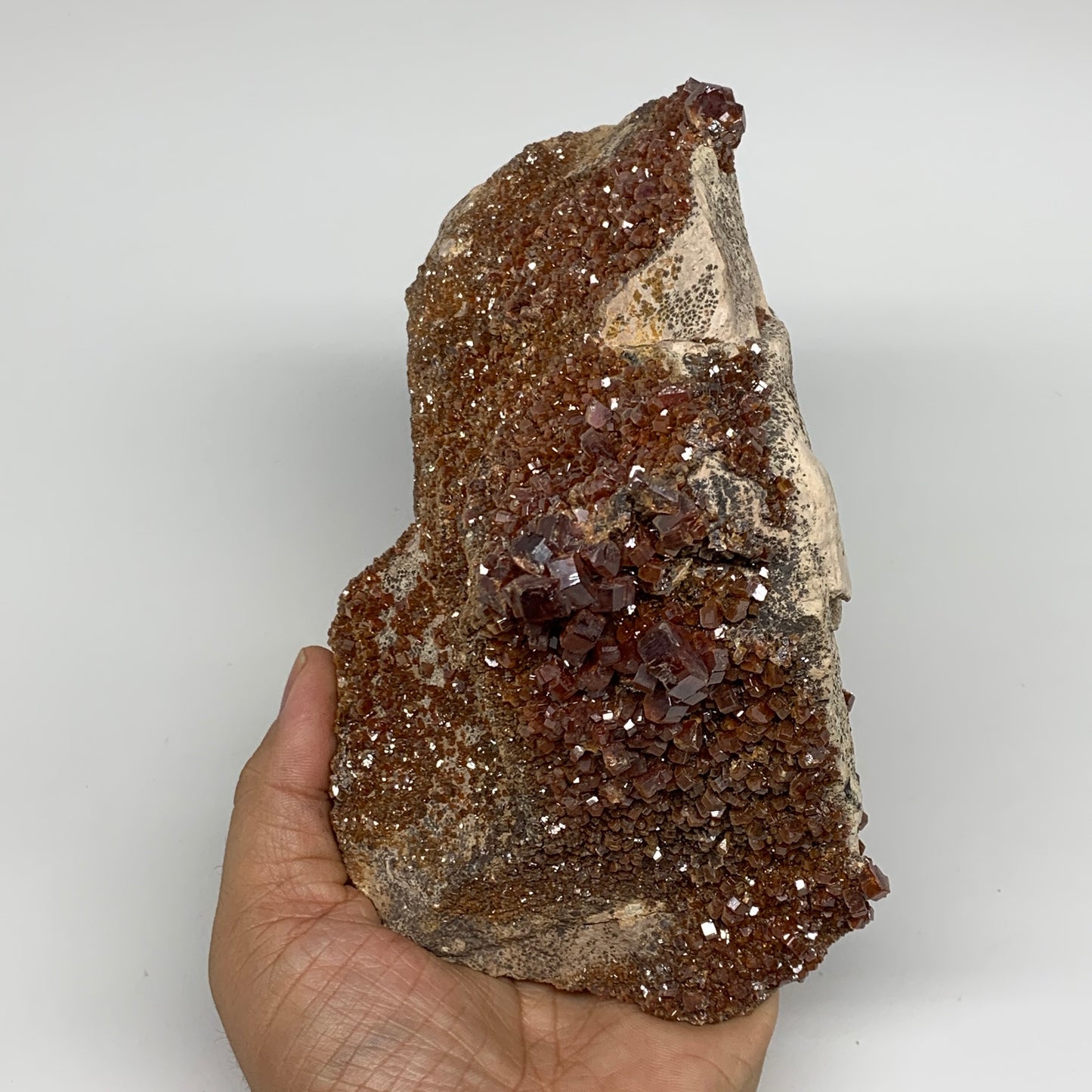 1958g, 6.5"x3.7"x4.2", Vanadinite Small Crystals Cluster Mineral Specimens, B111
