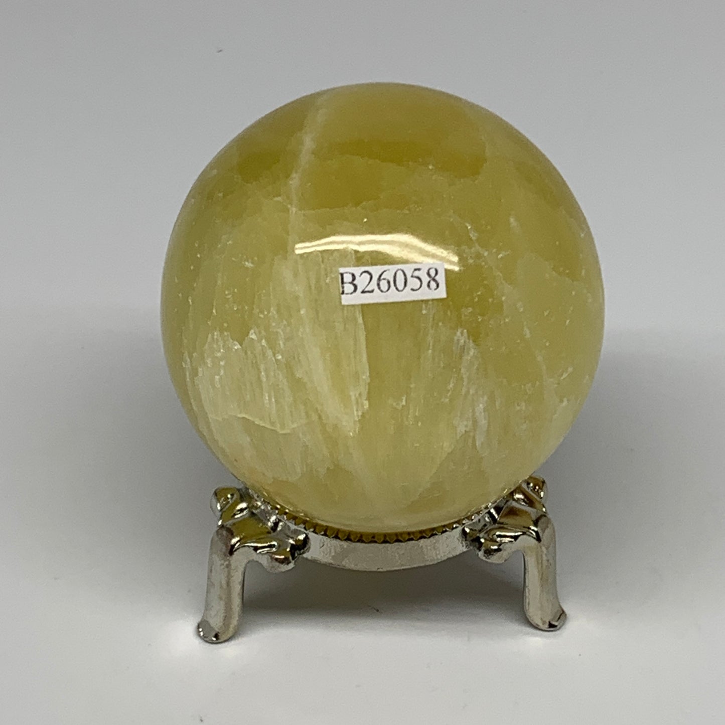 0.85 lbs,2.5"(63mm) Lemon Calcite Sphere Gemstone,Healing Crystal,B26058