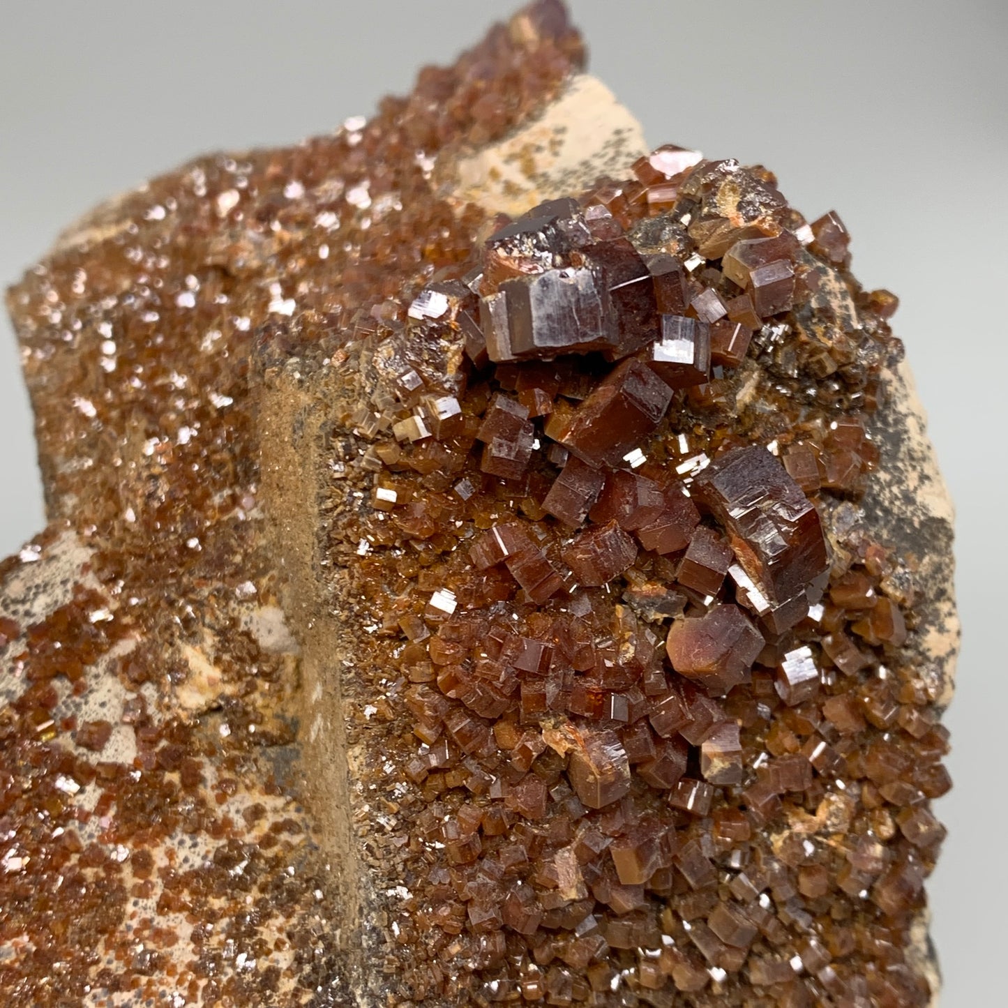 1958g, 6.5"x3.7"x4.2", Vanadinite Small Crystals Cluster Mineral Specimens, B111