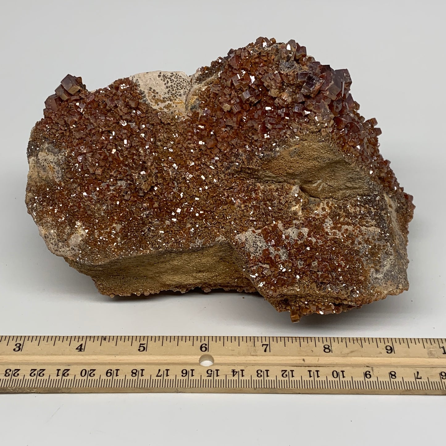 1958g, 6.5"x3.7"x4.2", Vanadinite Small Crystals Cluster Mineral Specimens, B111
