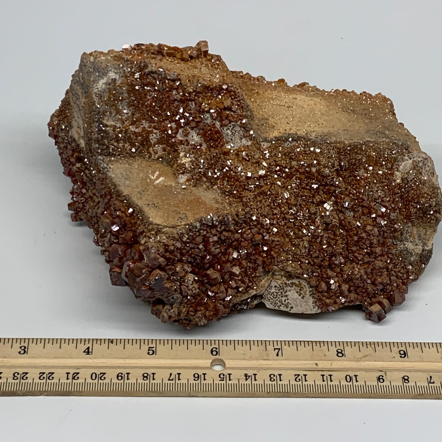 1958g, 6.5"x3.7"x4.2", Vanadinite Small Crystals Cluster Mineral Specimens, B111