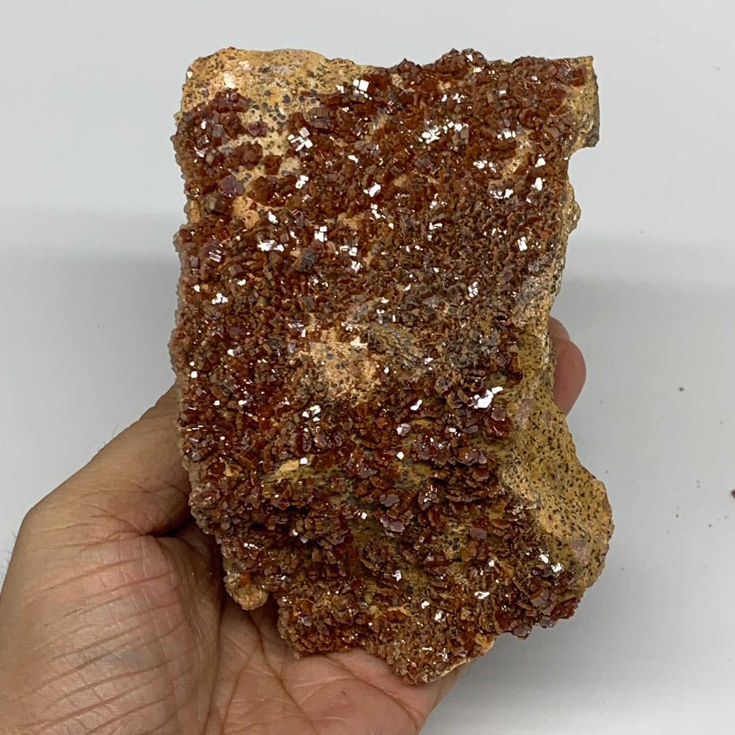 952g, 4.4"x3.2"x3", Vanadinite Small Crystals Cluster Mineral Specimens, B11133