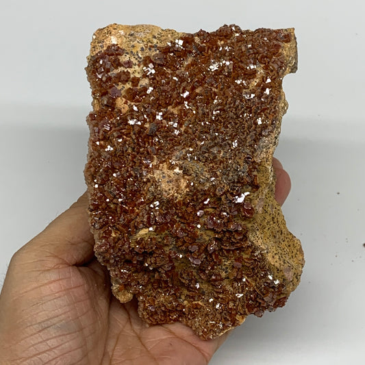 952g, 4.4"x3.2"x3", Vanadinite Small Crystals Cluster Mineral Specimens, B11133