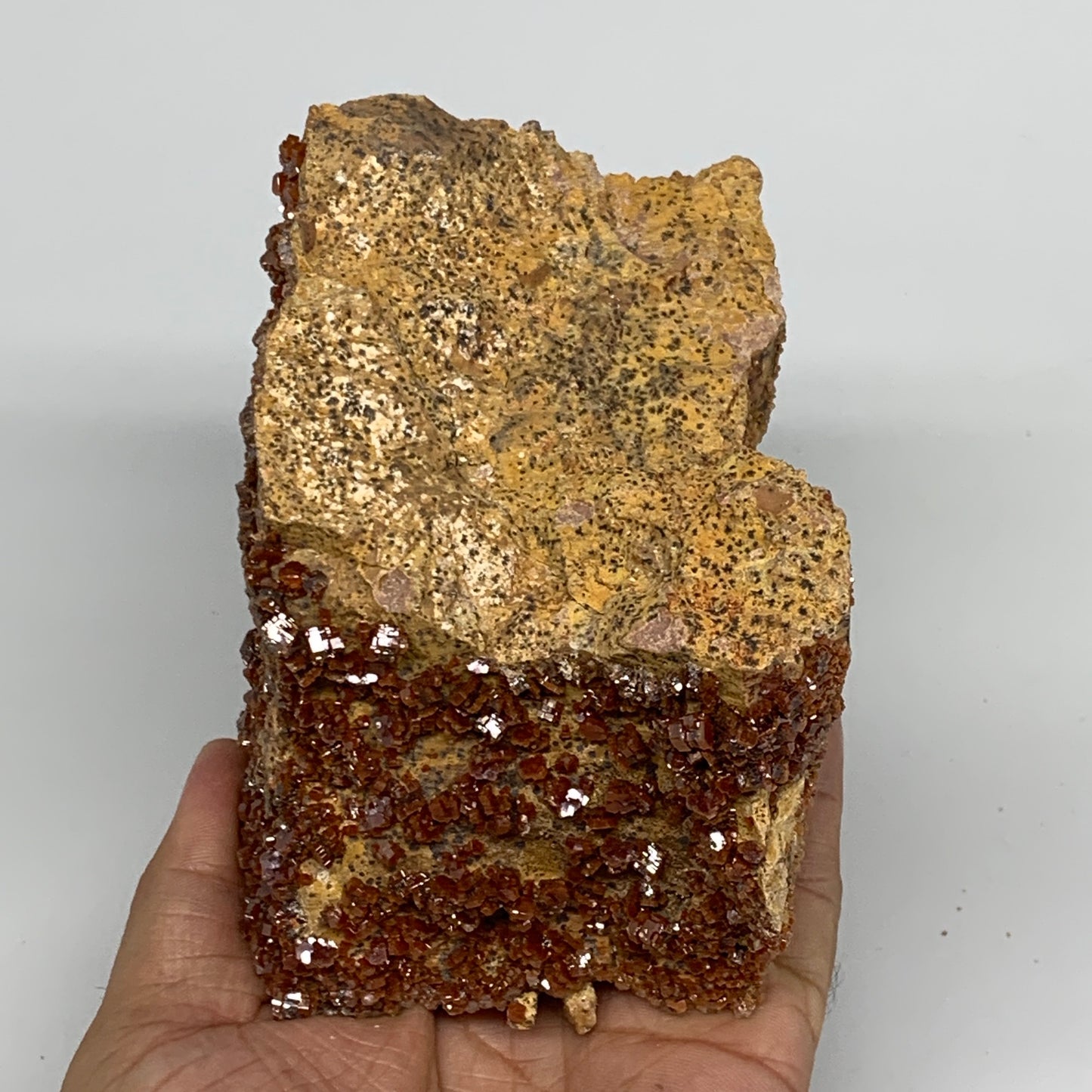 952g, 4.4"x3.2"x3", Vanadinite Small Crystals Cluster Mineral Specimens, B11133