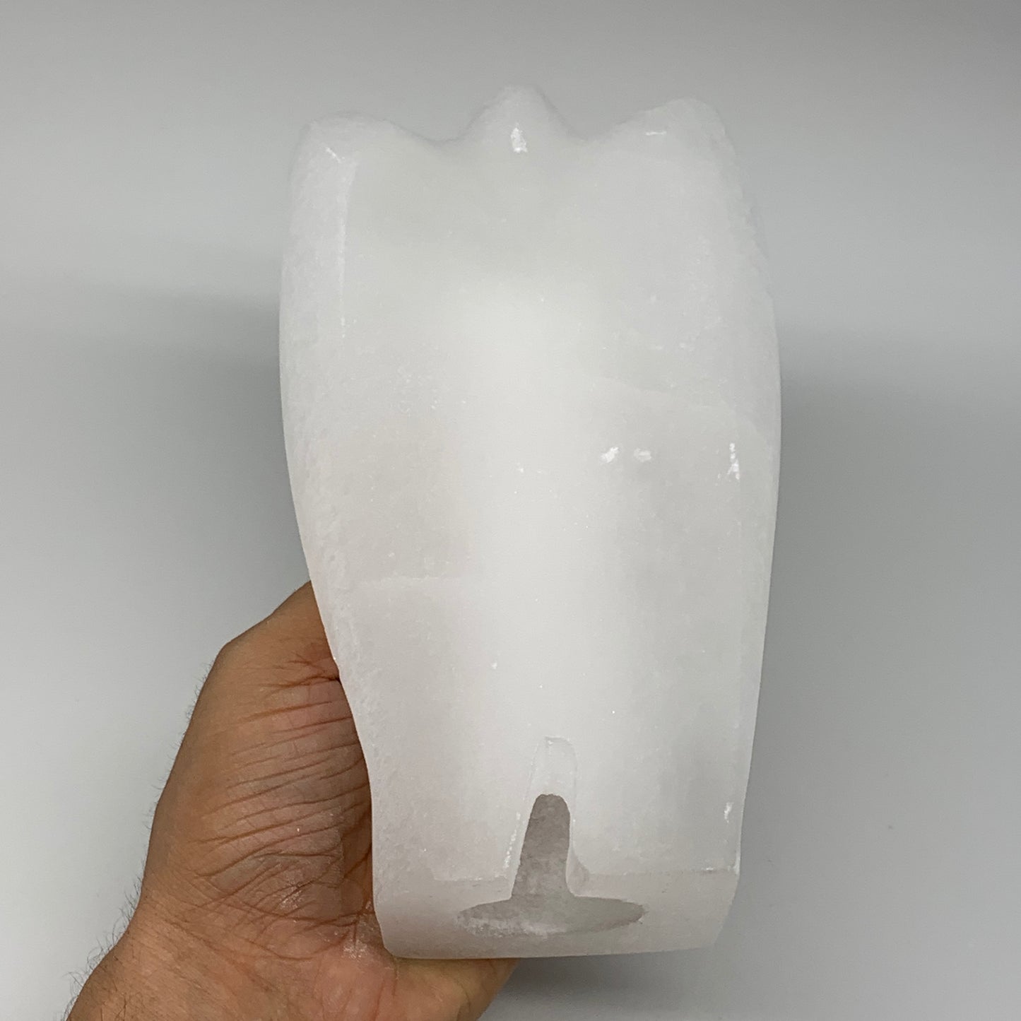 1376g, 7"x4.1"x2.8" White Selenite (Satin Spar) Angel Lamps @Morocco,B9468