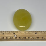 126.6g, 2.7"x1.8"x1", Lemon Calcite Palm-Stone Crystal Polished @Pakistan,B26417