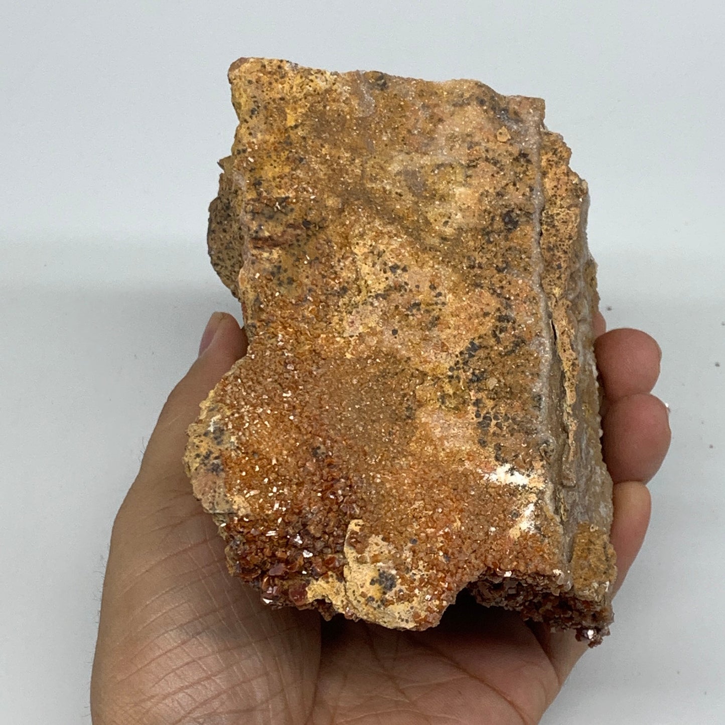 952g, 4.4"x3.2"x3", Vanadinite Small Crystals Cluster Mineral Specimens, B11133