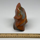 765g, 5.2"x3.1"x2.6", Polychrome Jasper Flame Gemstones Home Decor, B18389