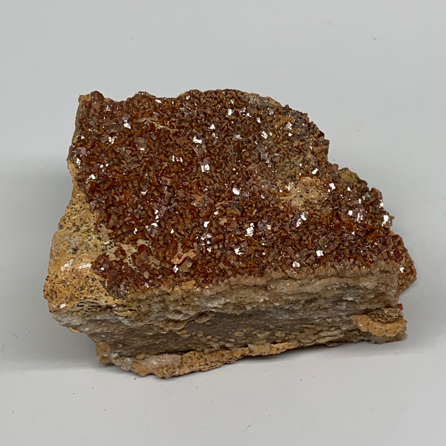 952g, 4.4"x3.2"x3", Vanadinite Small Crystals Cluster Mineral Specimens, B11133