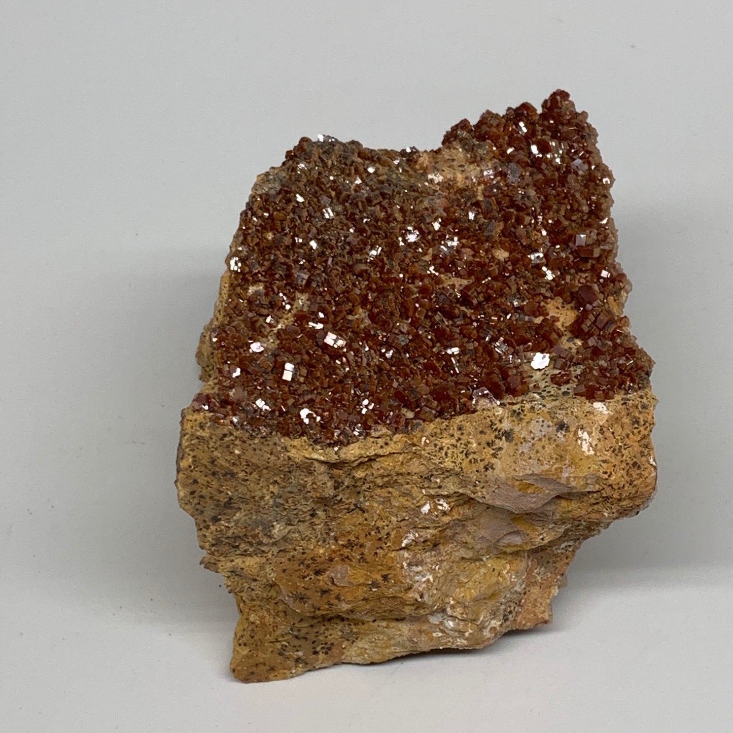 952g, 4.4"x3.2"x3", Vanadinite Small Crystals Cluster Mineral Specimens, B11133