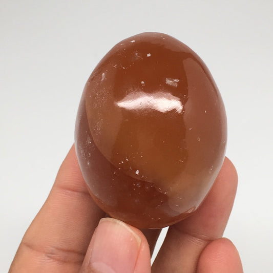 117.2g, 2"x1.6" Honey Color Onyx Polished Small Eggs from Morocco, MF3393