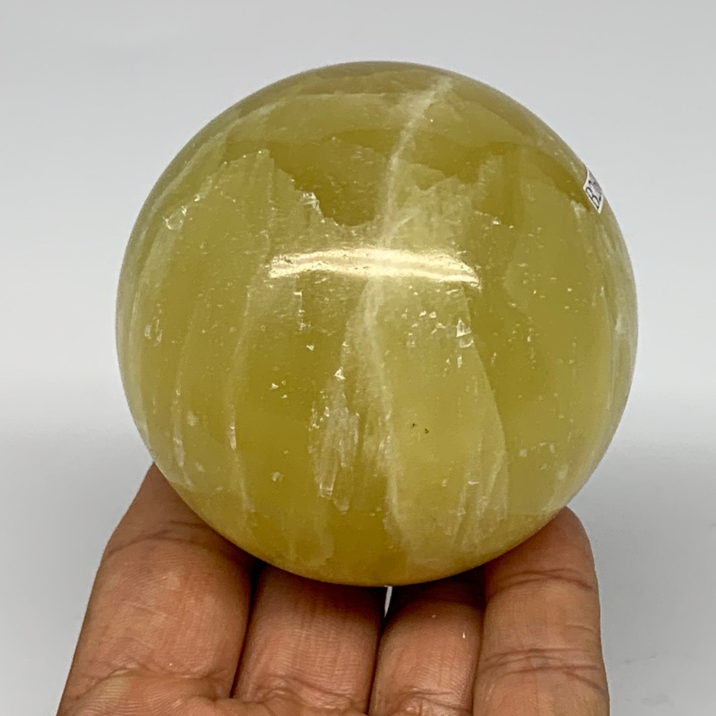 1.03 lbs,2.7"(67mm) Lemon Calcite Sphere Gemstone,Healing Crystal,B26060