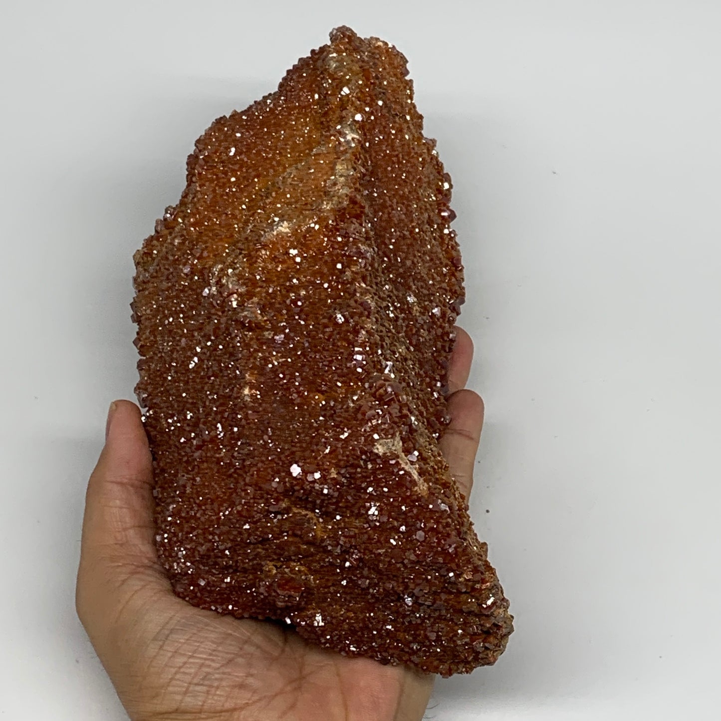 1838g, 8.25"x3.1"x3.4", Vanadinite Small Crystals Cluster Mineral Specimens, B11