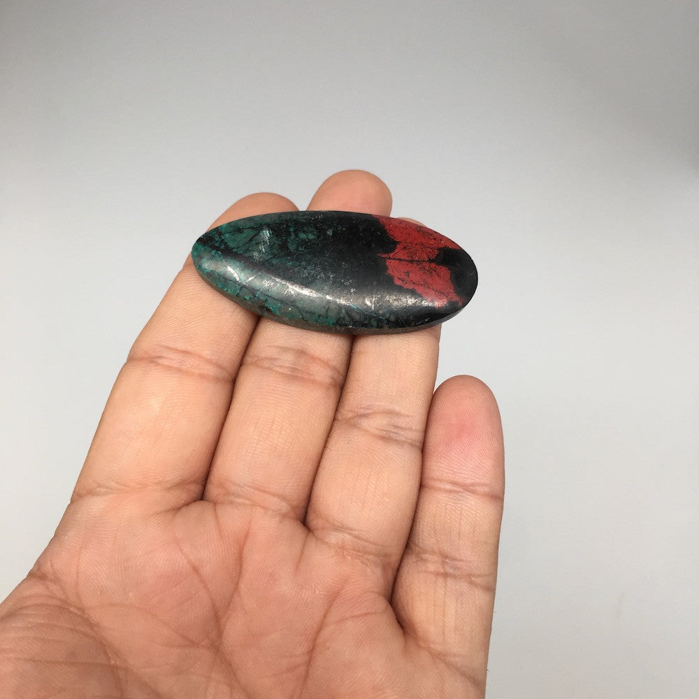 17.4g, 2"x 0.9" Sonora Sunset Chrysocolla Cuprite Cabochon from Mexico,SC211
