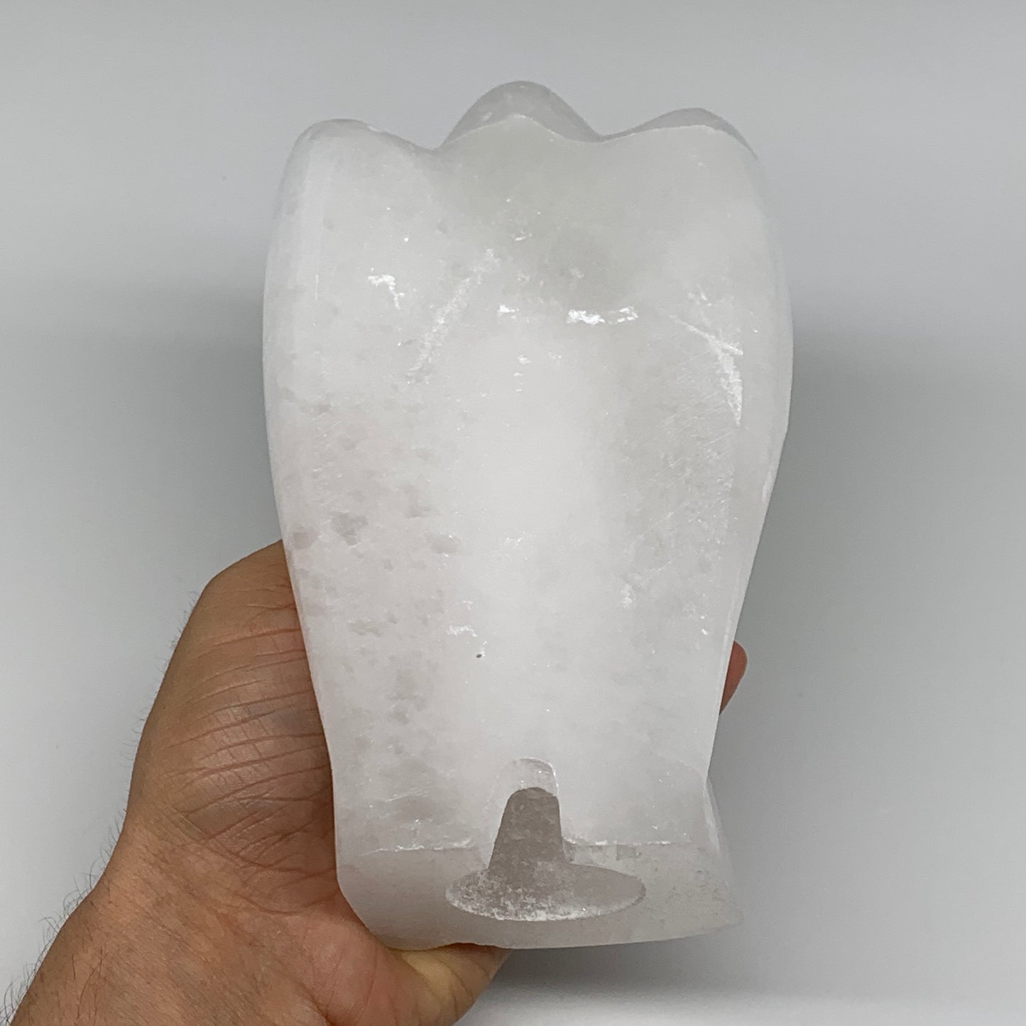 1134g, 6.75"x4.1"x2.5" White Selenite (Satin Spar) Angel Lamps @Morocco,B9469