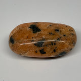 94.3g, 2.5"x1.4"x1", Orange Calcite Palm-Stone Crystal Polished Reiki, B16058