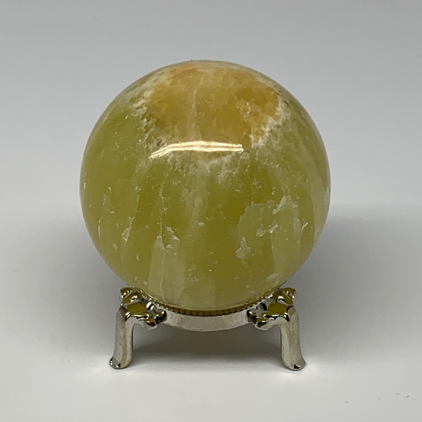 1.03 lbs,2.7"(67mm) Lemon Calcite Sphere Gemstone,Healing Crystal,B26060