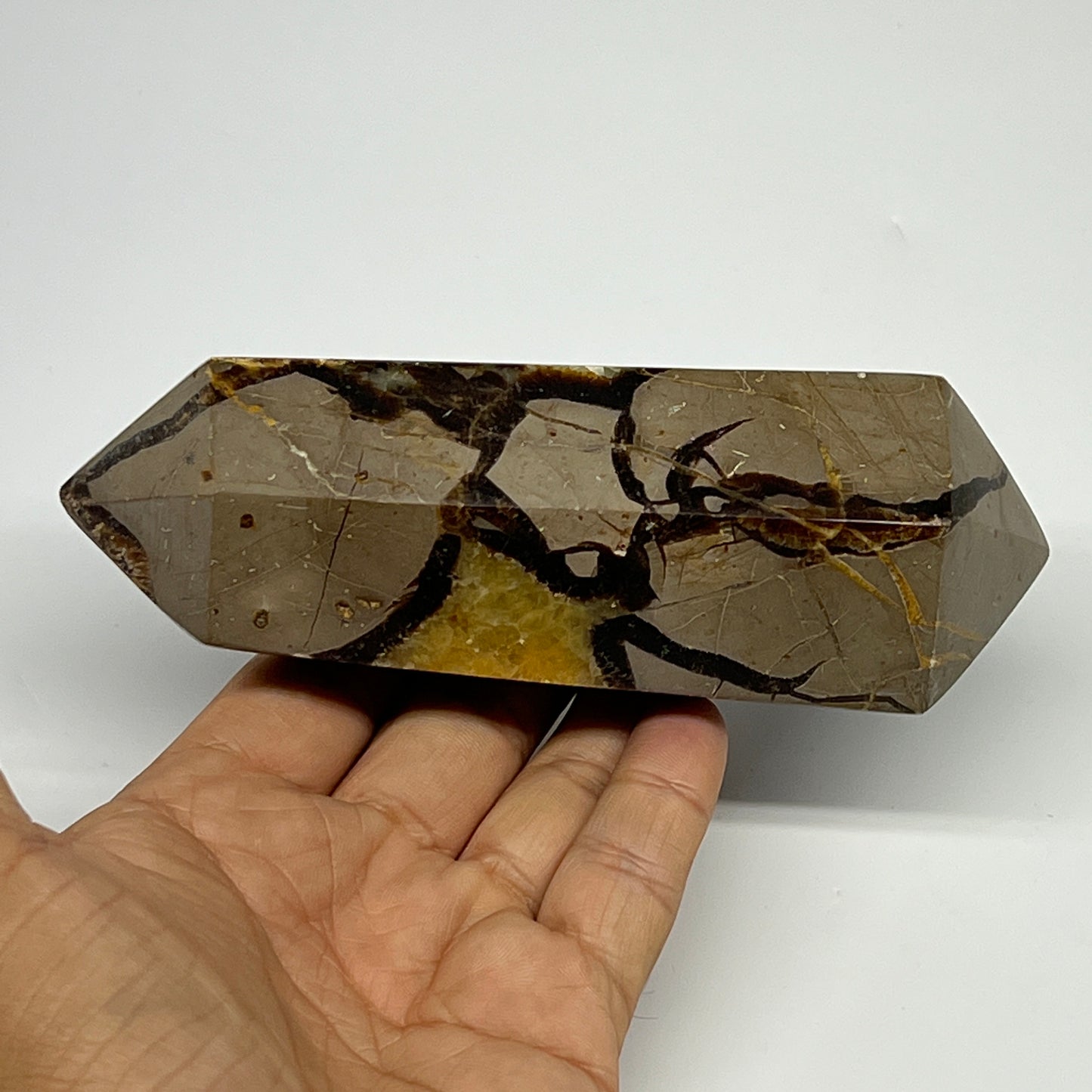 452.2g,5.4"x2.1"x1.7"Natural Septarian Double Point Crystal @Madagascar, B19823