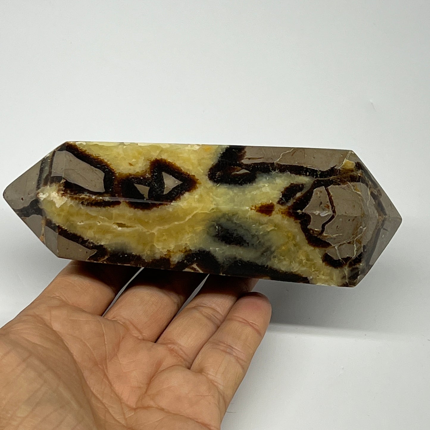 452.2g,5.4"x2.1"x1.7"Natural Septarian Double Point Crystal @Madagascar, B19823