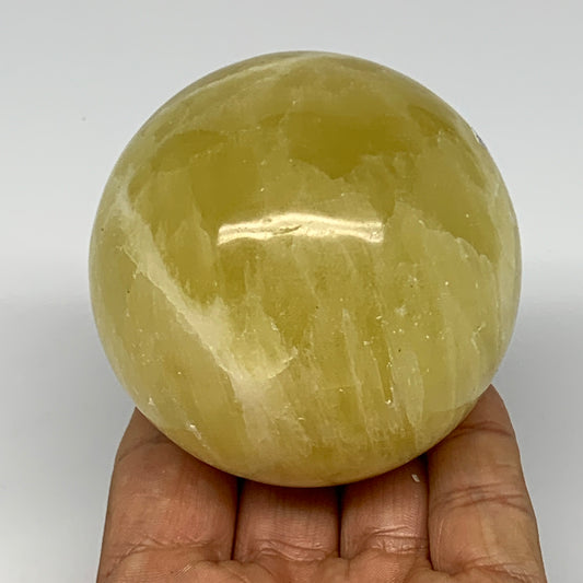 1.08 lbs,2.7"(68mm) Lemon Calcite Sphere Gemstone,Healing Crystal,B26061