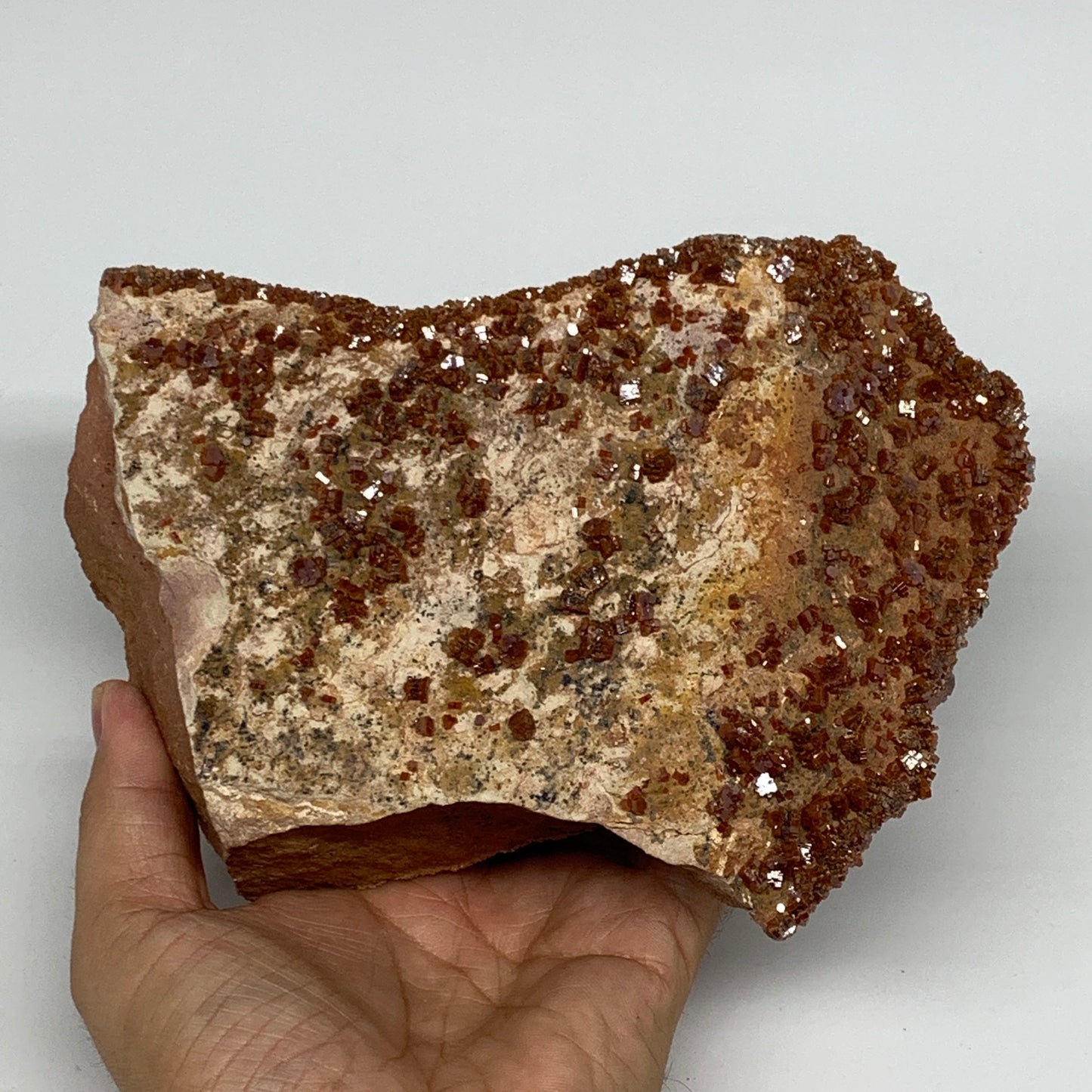 1600g, 7"x4.7"x3", Vanadinite Small Crystals Cluster Mineral Specimens, B11136