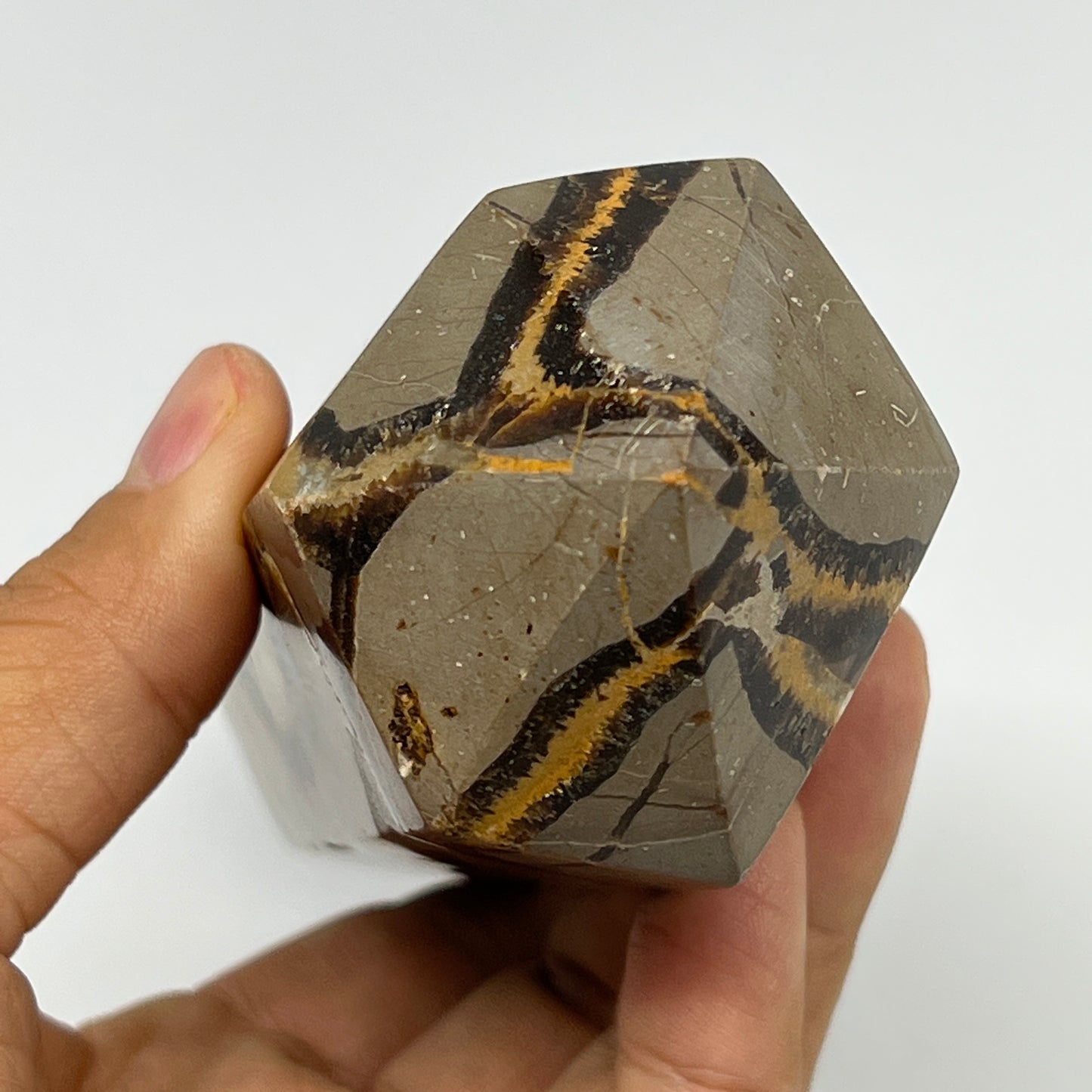 545g,6.25"x2"x1.7"Natural Septarian Double Point Crystal @Madagascar, B19824