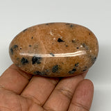117g, 2.7"x1.7"x1", Orange Calcite Palm-Stone Crystal Polished Reiki, B16060