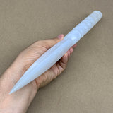 300g,12"x1.6"x1"Natural Selenite Crystal Knife (Satin Spar) @Morocco,B24006