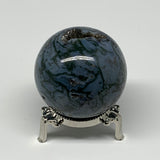 229.6g,2.2"(55mm), Natural Moss Agate Sphere Ball Gemstone @India,B22465