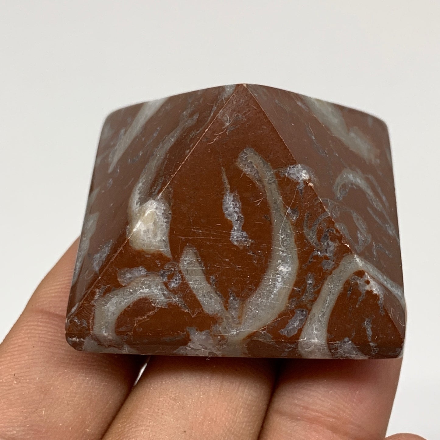 59.4g,1.1"x1.6" Natural Untreated Red Shell Fossils Pyramid Reiki Energy, F1211