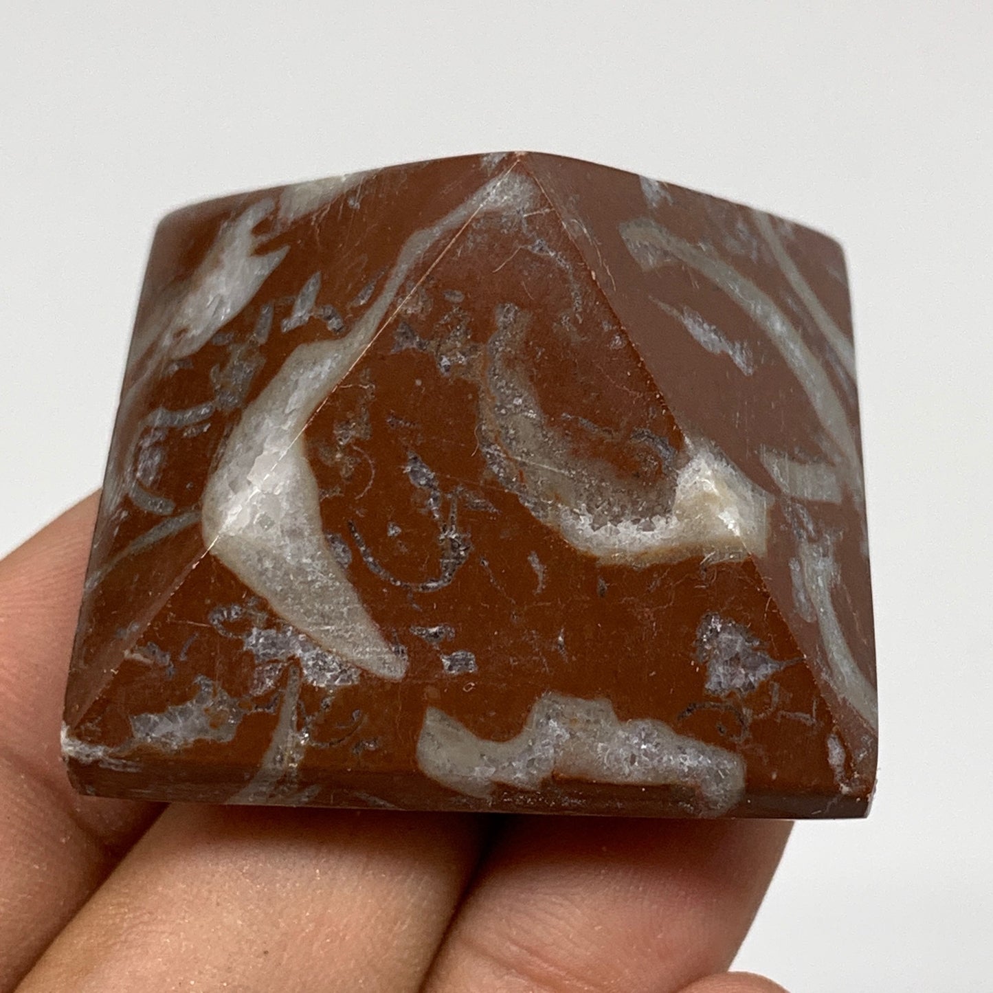 59.4g,1.1"x1.6" Natural Untreated Red Shell Fossils Pyramid Reiki Energy, F1211