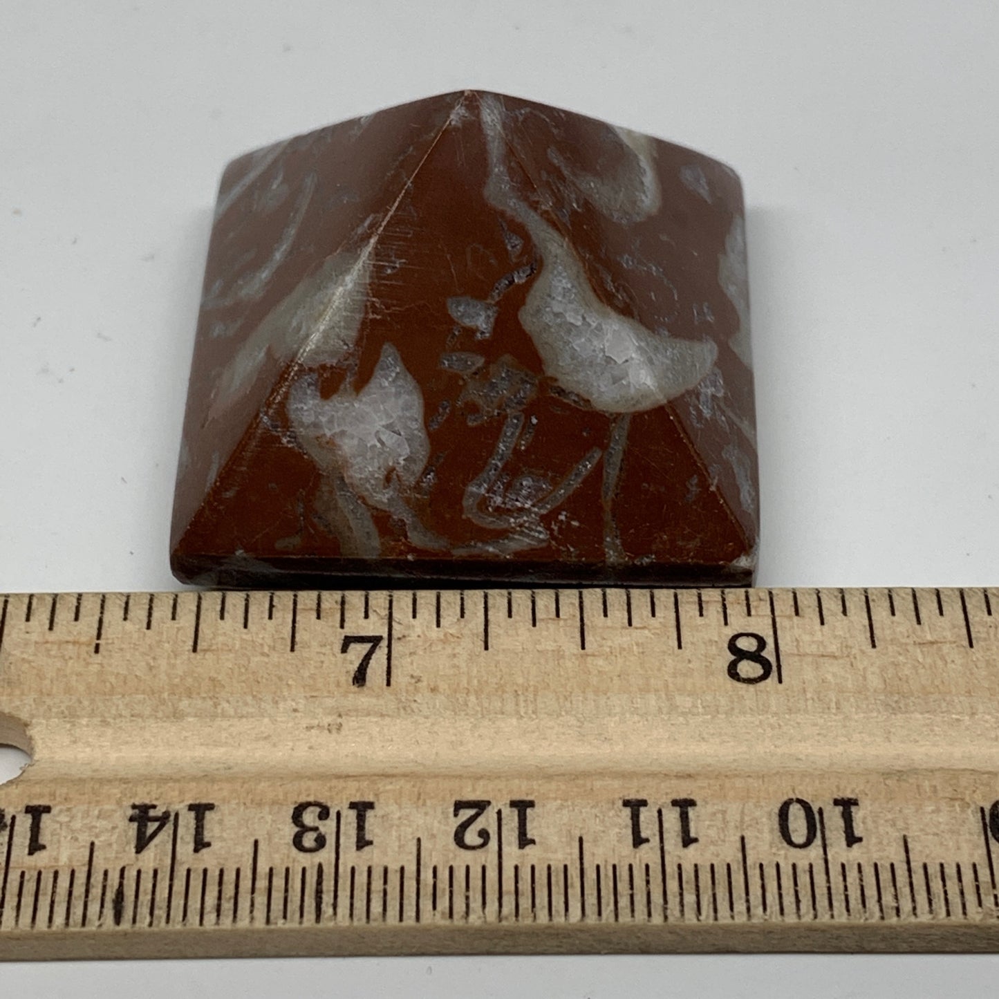 59.4g,1.1"x1.6" Natural Untreated Red Shell Fossils Pyramid Reiki Energy, F1211