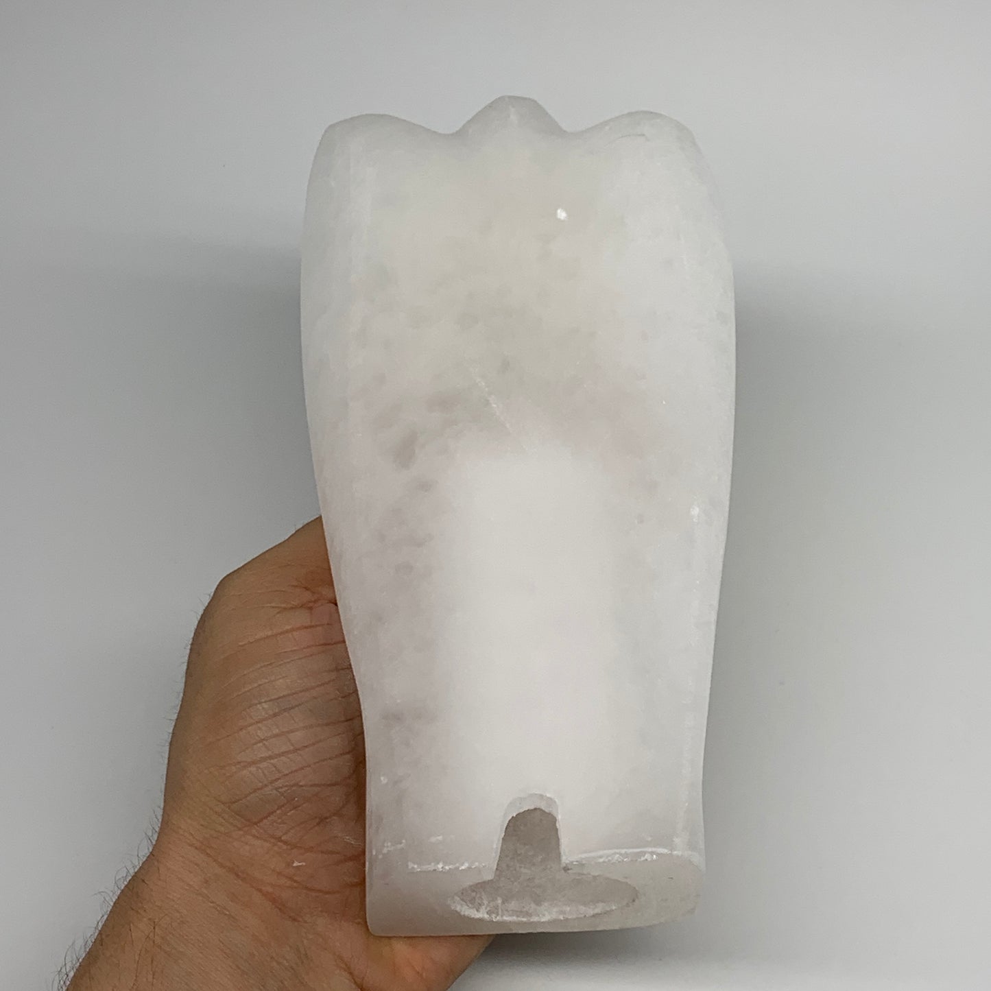 1002g, 7"x3.6"x2.1" White Selenite (Satin Spar) Angel Lamps @Morocco,B9472