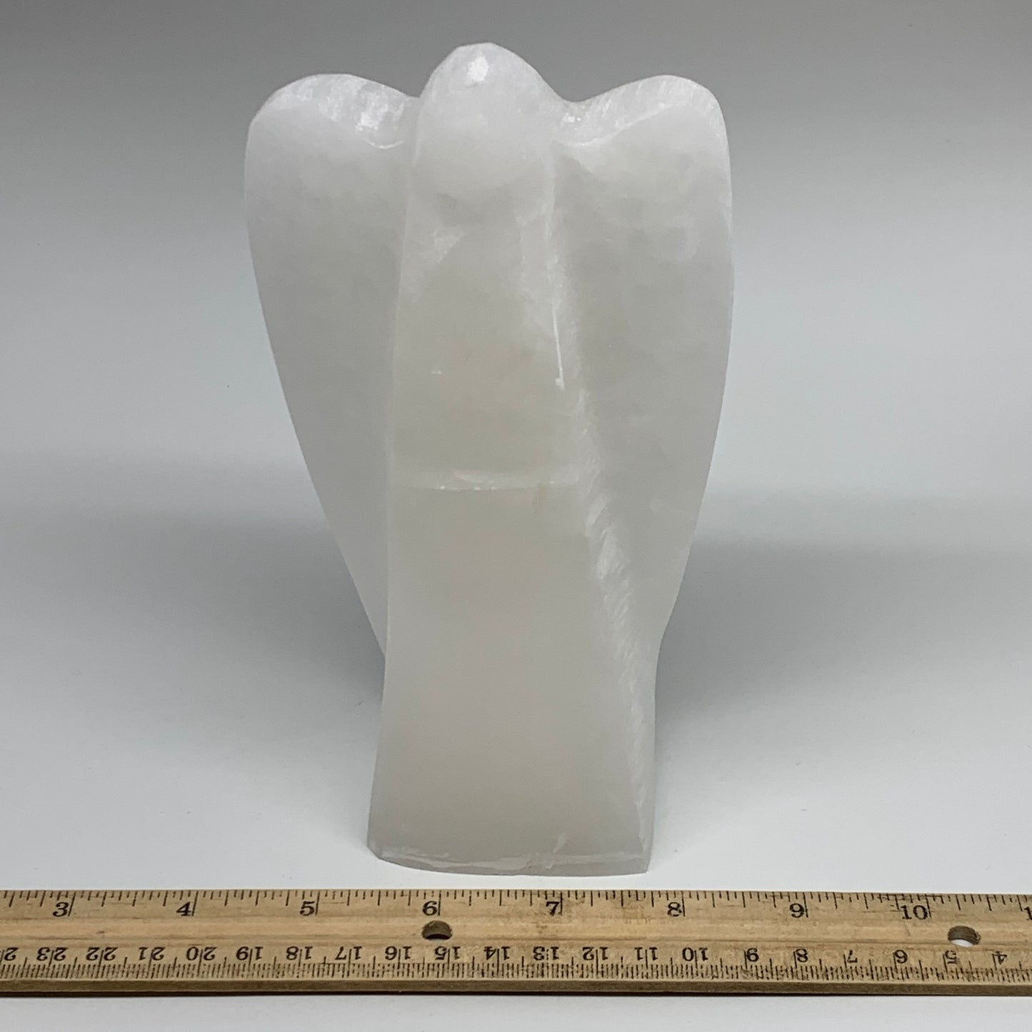 1002g, 7"x3.6"x2.1" White Selenite (Satin Spar) Angel Lamps @Morocco,B9472