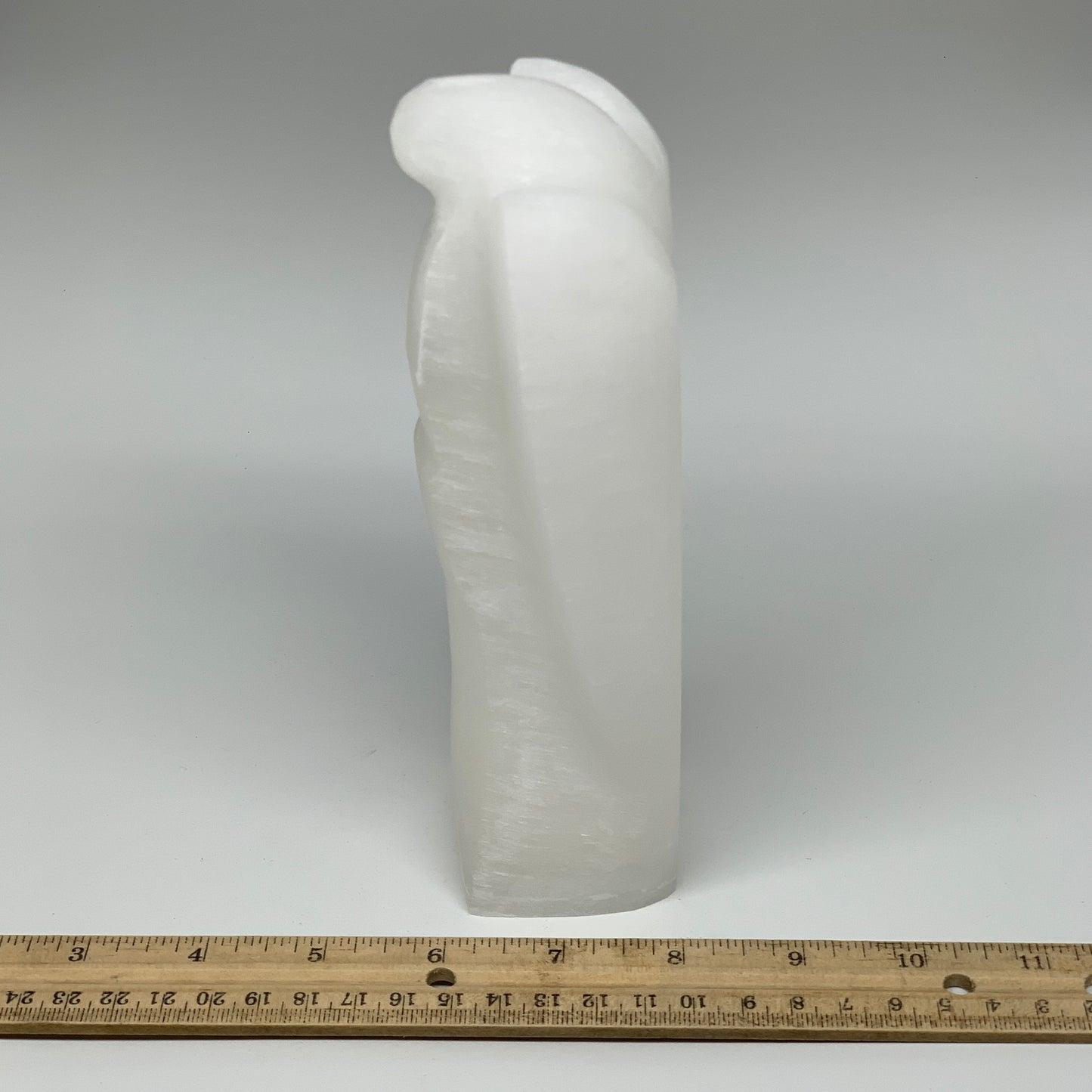 1002g, 7"x3.6"x2.1" White Selenite (Satin Spar) Angel Lamps @Morocco,B9472