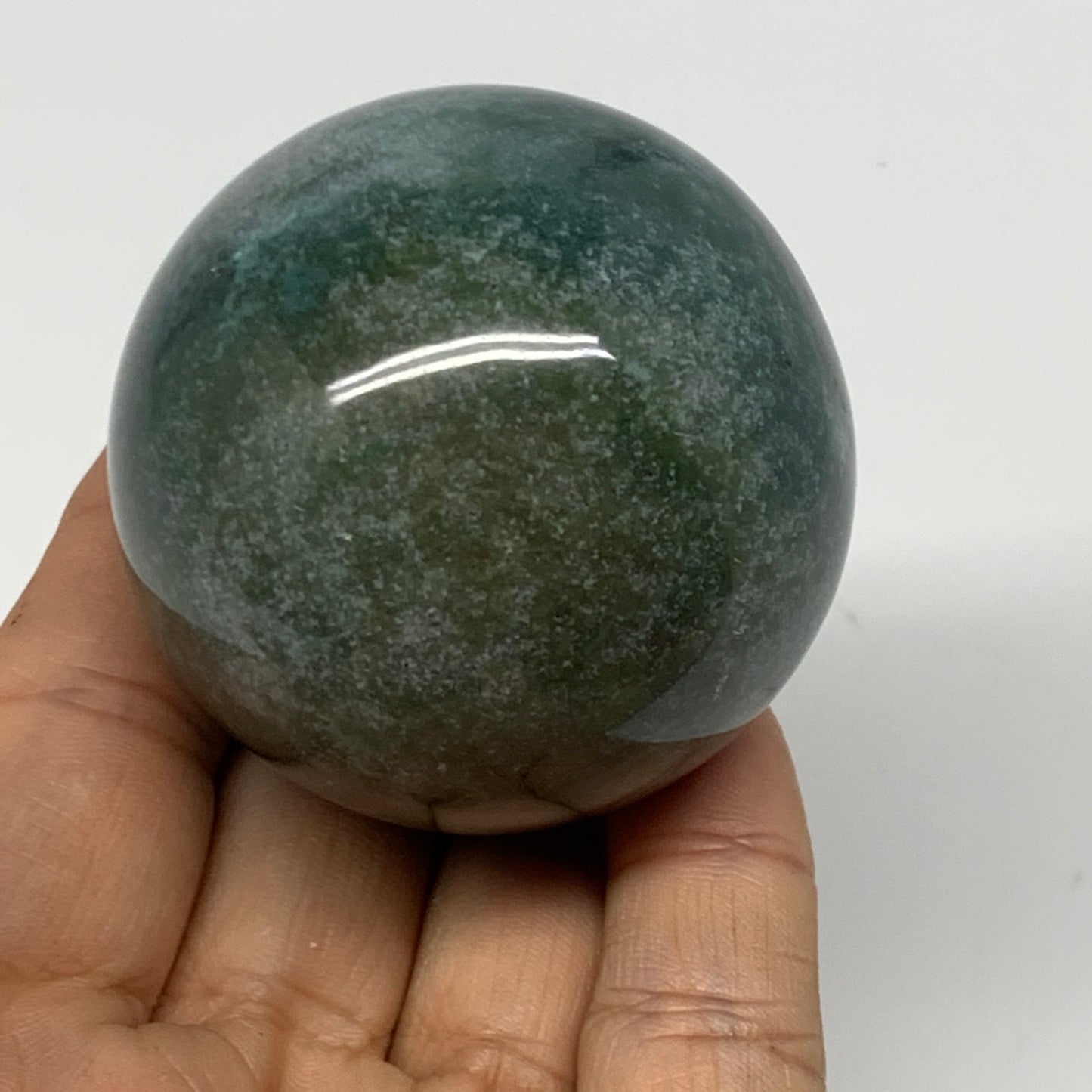189.3g,2"(51mm), Natural Moss Agate Sphere Ball Gemstone @India,B22468