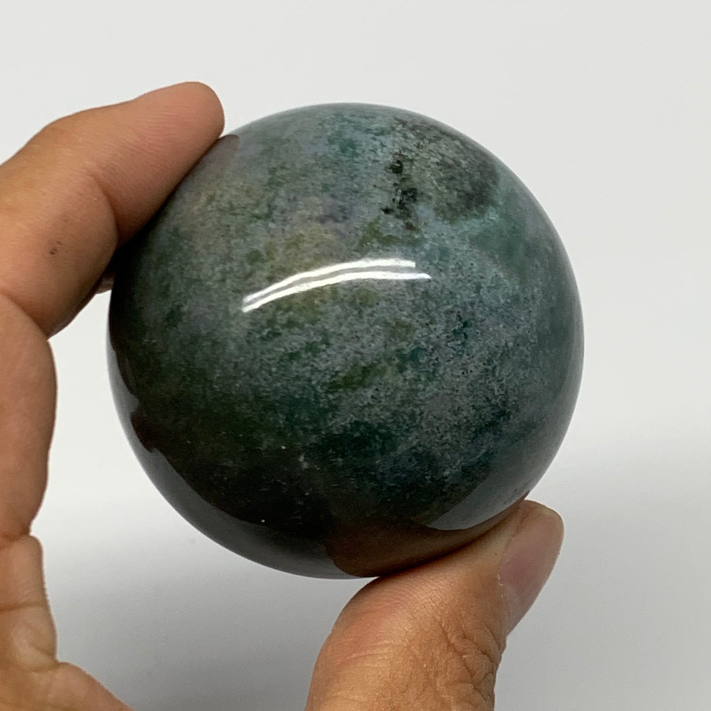 189.3g,2"(51mm), Natural Moss Agate Sphere Ball Gemstone @India,B22468