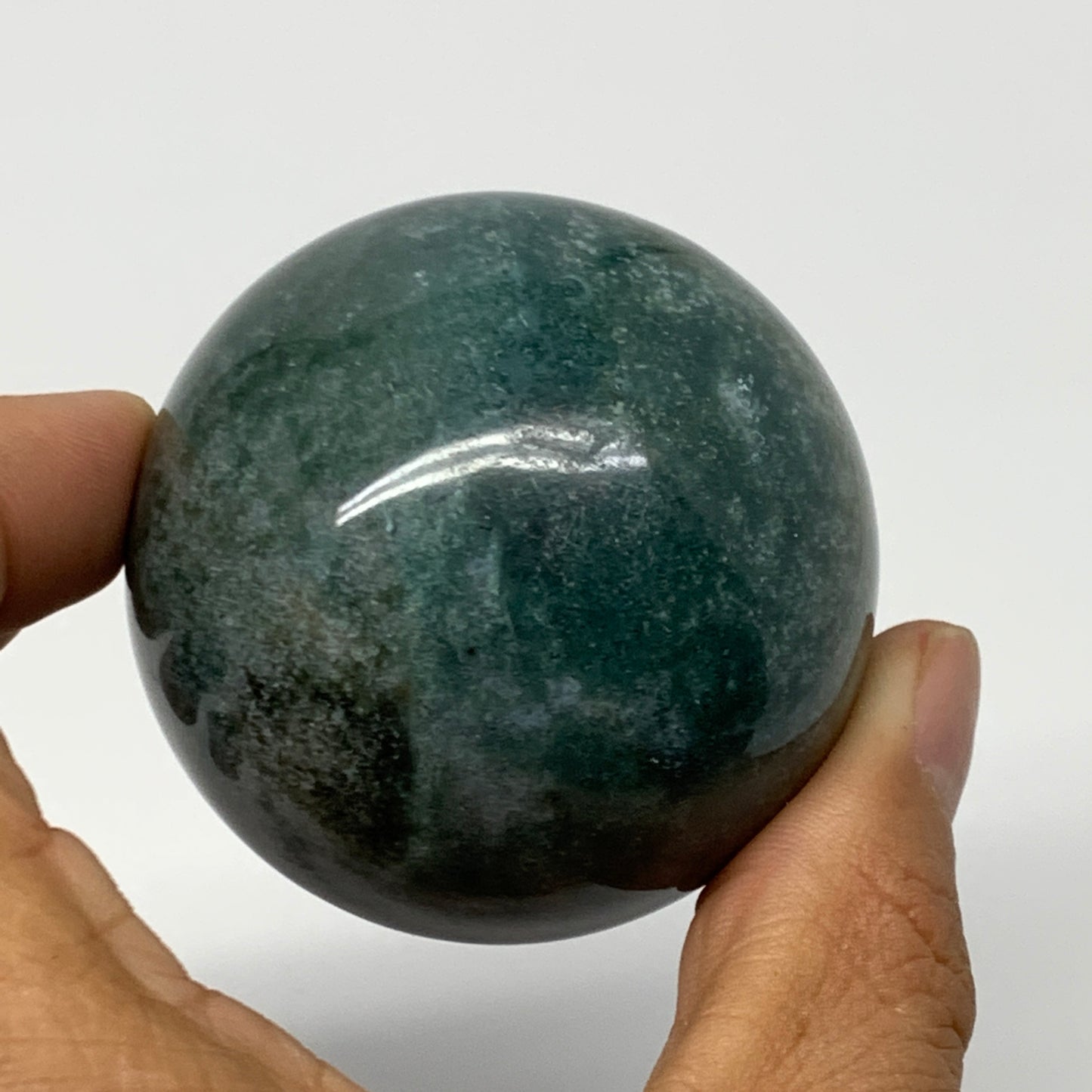 189.3g,2"(51mm), Natural Moss Agate Sphere Ball Gemstone @India,B22468