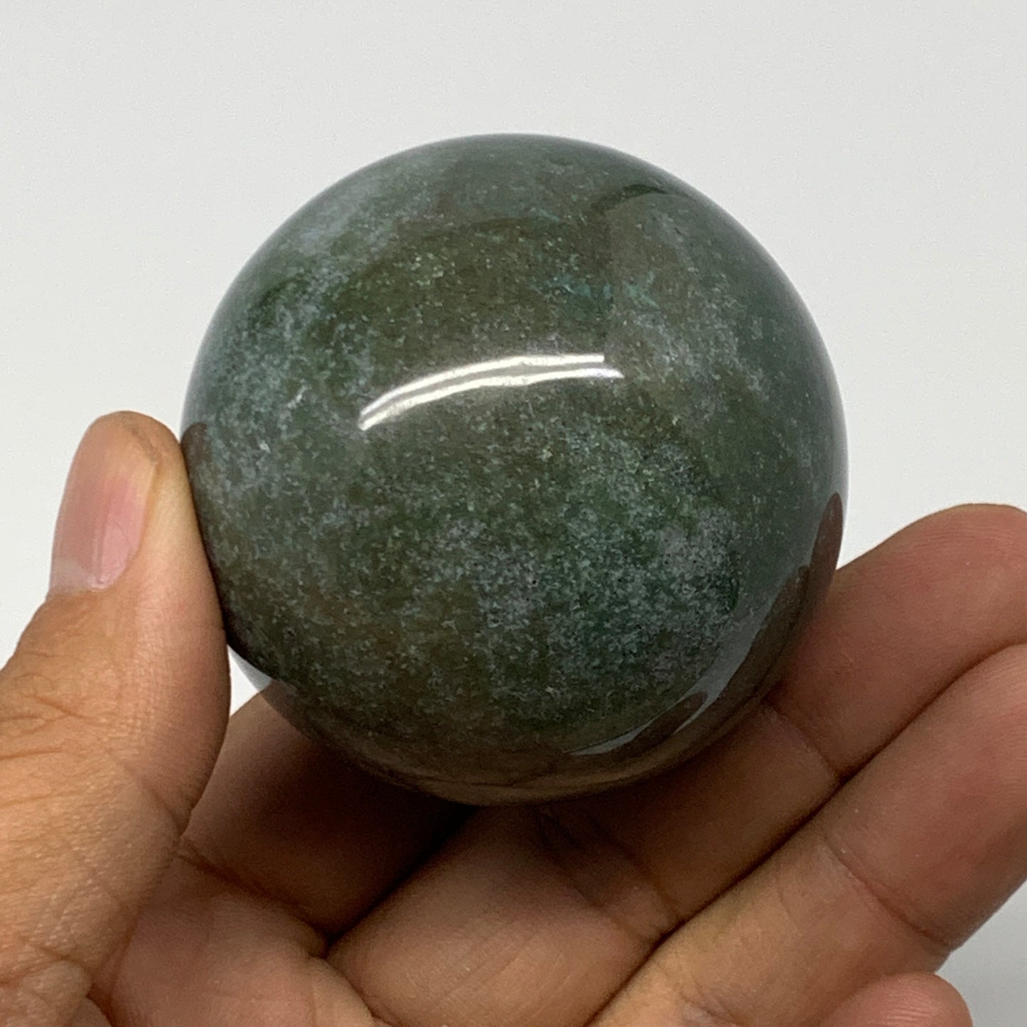 189.3g,2"(51mm), Natural Moss Agate Sphere Ball Gemstone @India,B22468