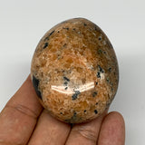 116.3g, 2.4"x1.9"x1", Orange Calcite Palm-Stone Crystal Polished Reiki, B16063