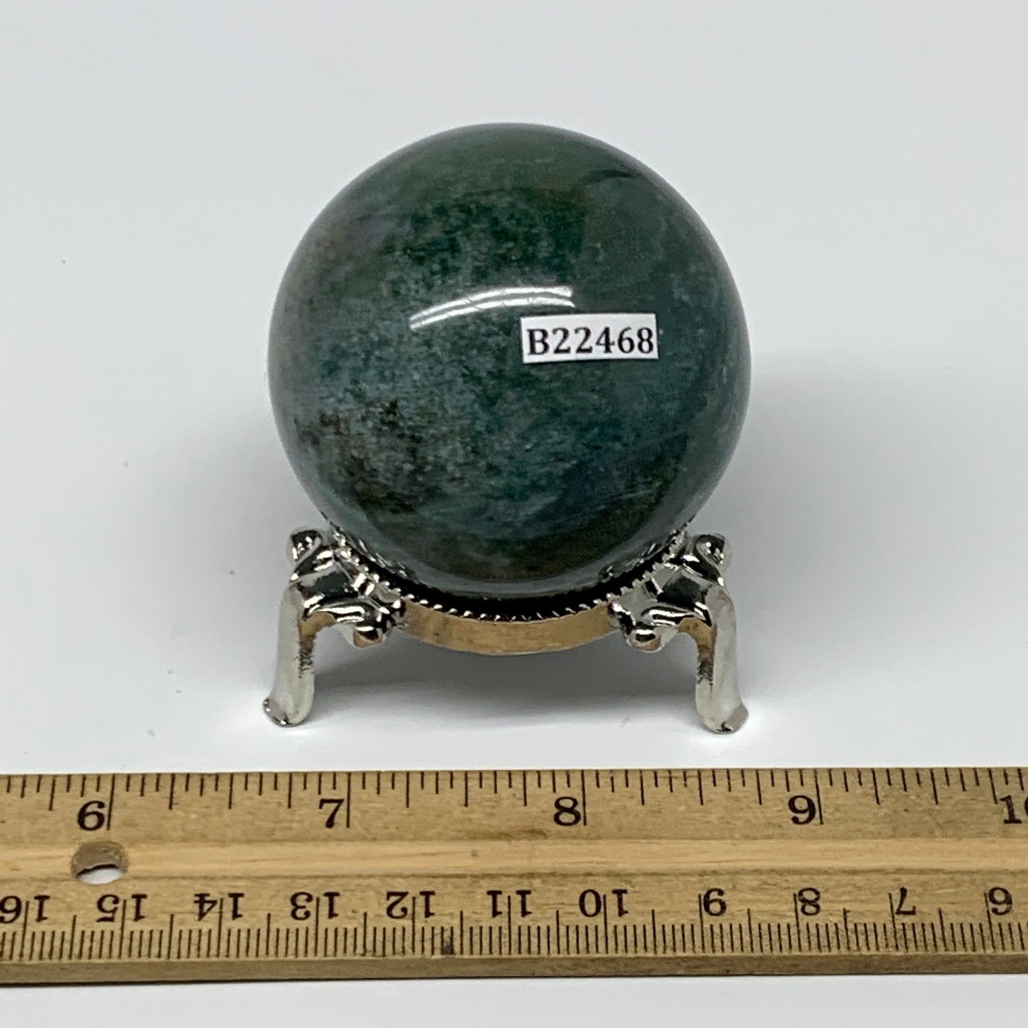 189.3g,2"(51mm), Natural Moss Agate Sphere Ball Gemstone @India,B22468