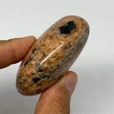 116.3g, 2.4"x1.9"x1", Orange Calcite Palm-Stone Crystal Polished Reiki, B16063