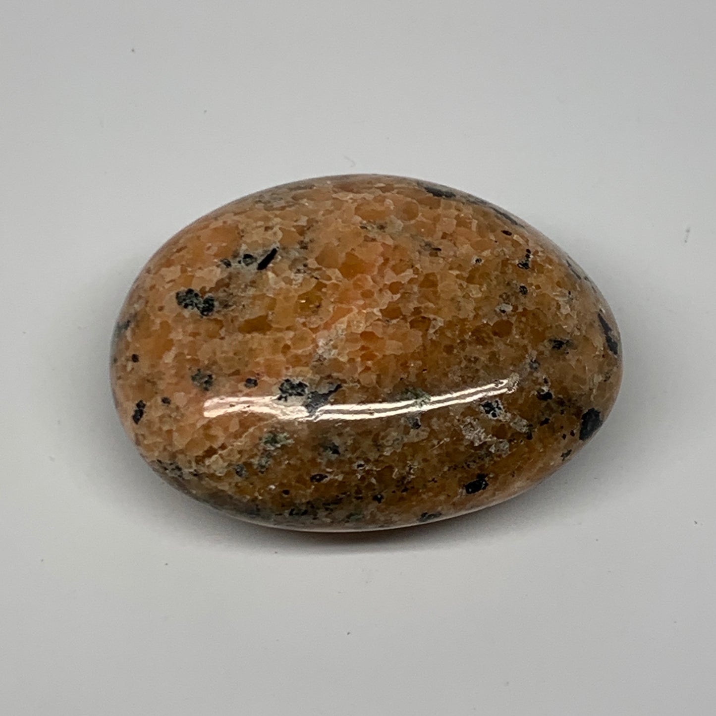 116.3g, 2.4"x1.9"x1", Orange Calcite Palm-Stone Crystal Polished Reiki, B16063