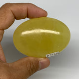 110.5g, 2.5"x1.7"x1", Lemon Calcite Palm-Stone Crystal Polished @Pakistan,B26424