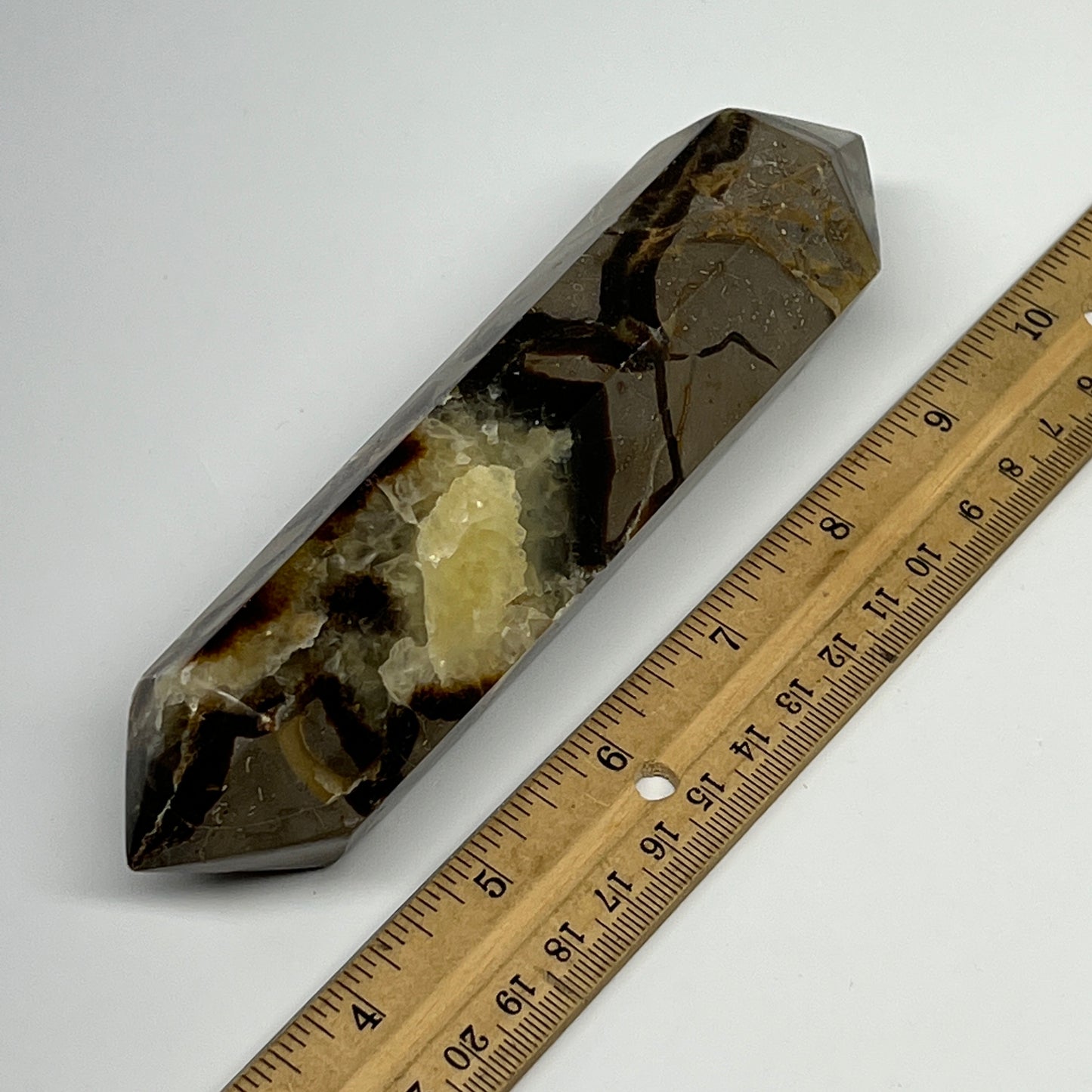 360.1g,6.25"x1.6"x1.4"Natural Septarian Double Point Crystal @Madagascar, B19828