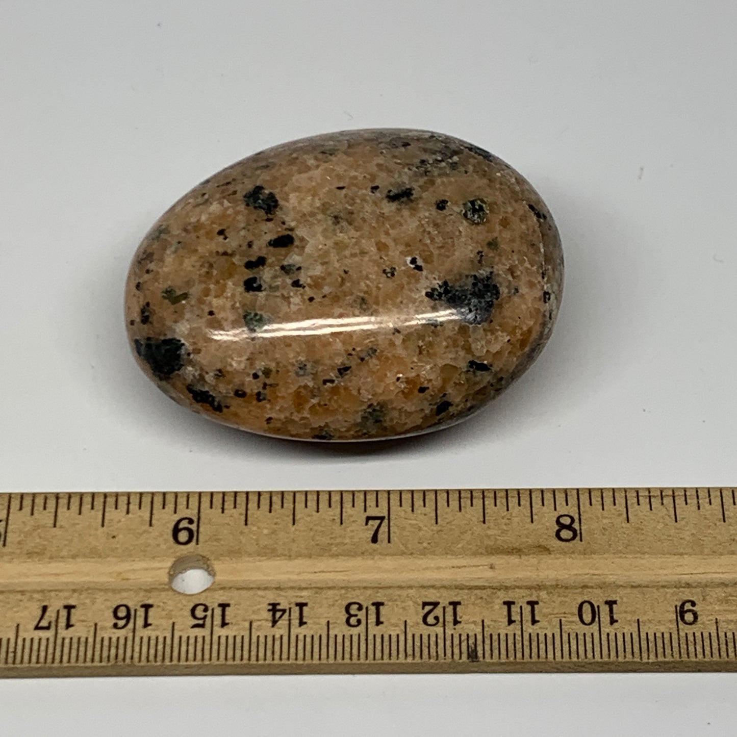 116.3g, 2.4"x1.9"x1", Orange Calcite Palm-Stone Crystal Polished Reiki, B16063