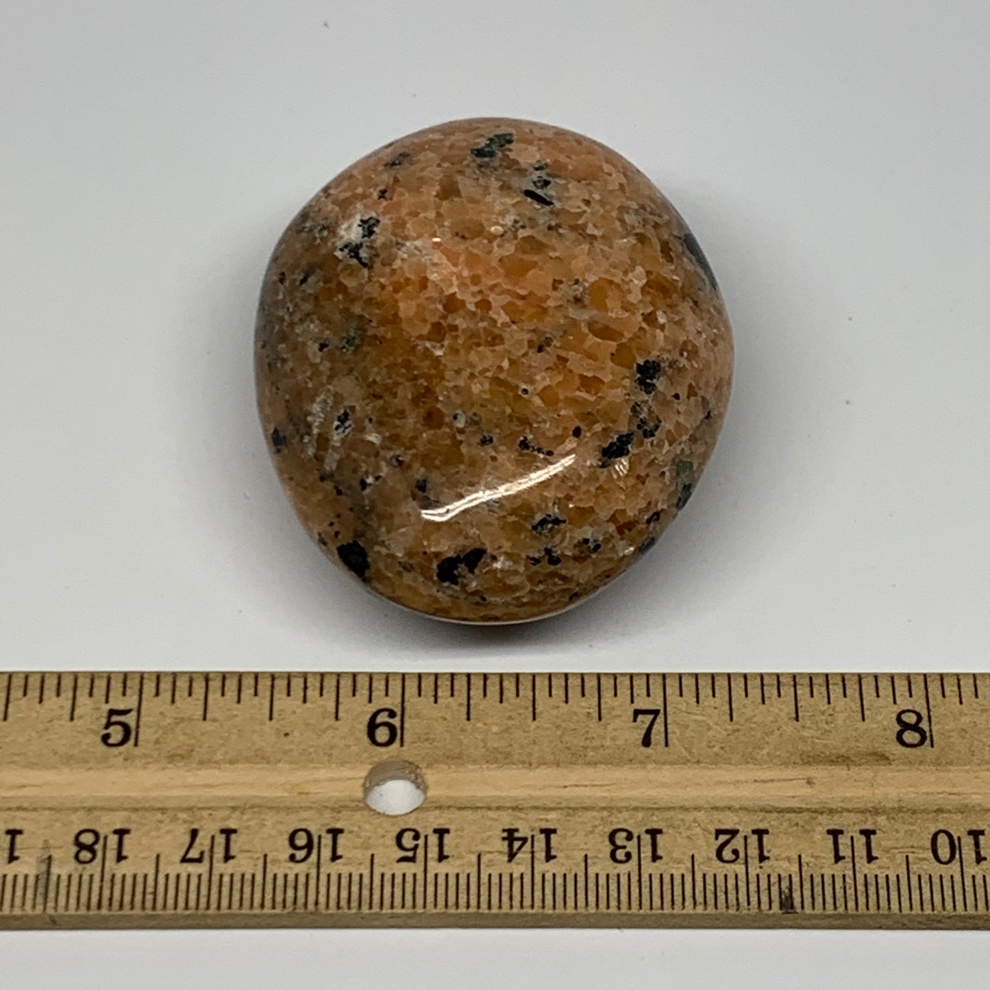 116.3g, 2.4"x1.9"x1", Orange Calcite Palm-Stone Crystal Polished Reiki, B16063