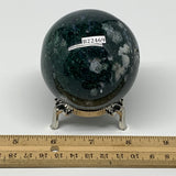 420.4g,2.7"(67mm), Natural Moss Agate Sphere Ball Gemstone @India,B22469