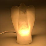 818g, 6.5"x3.6"x2.1" White Selenite (Satin Spar) Angel Lamps @Morocco,B9475
